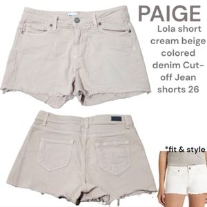 Paige Women's Lola short Jean shorts cream beige Denim Cutoffs 26